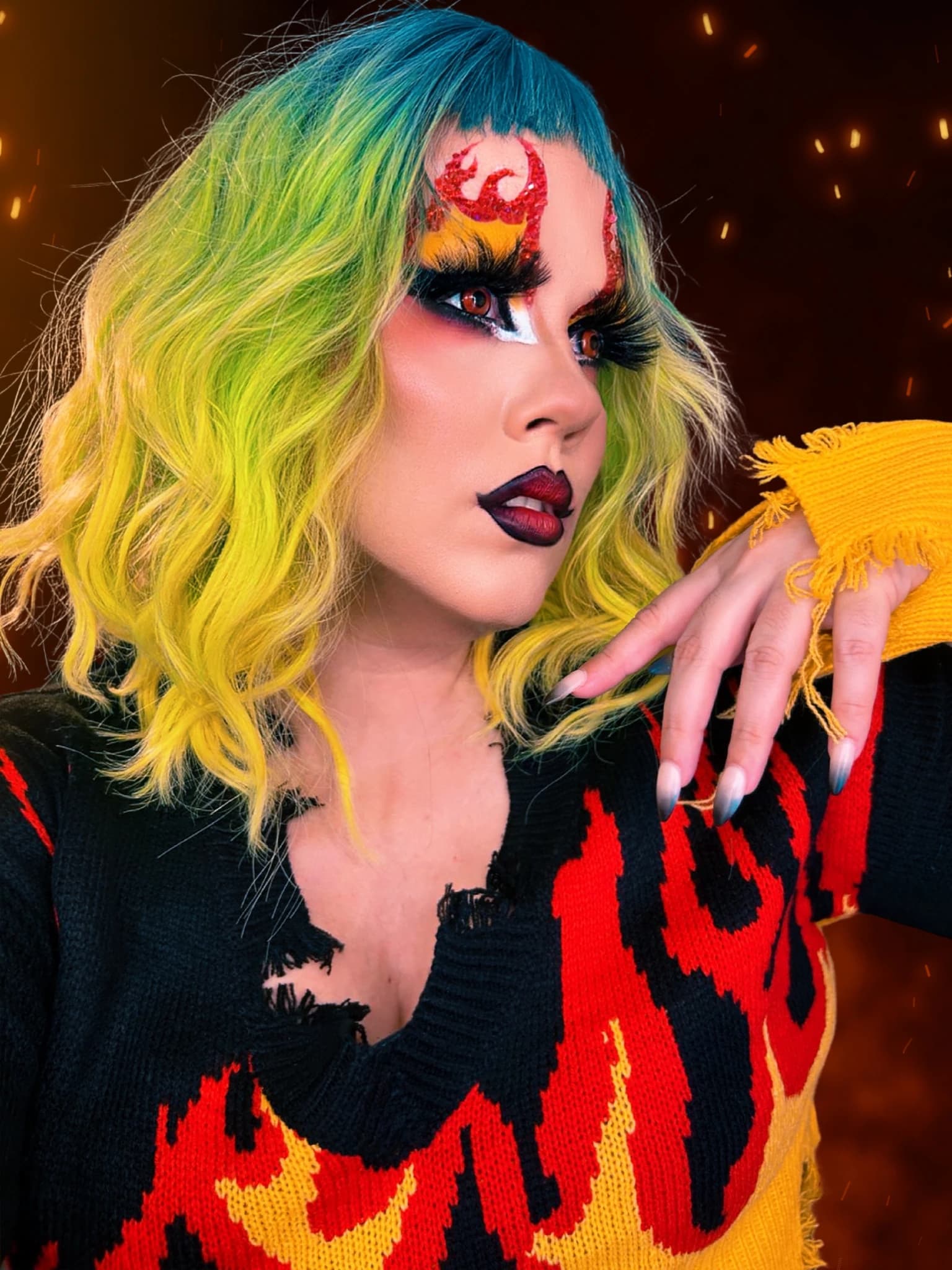 Drag Fuego - Arte drag por Naradiel